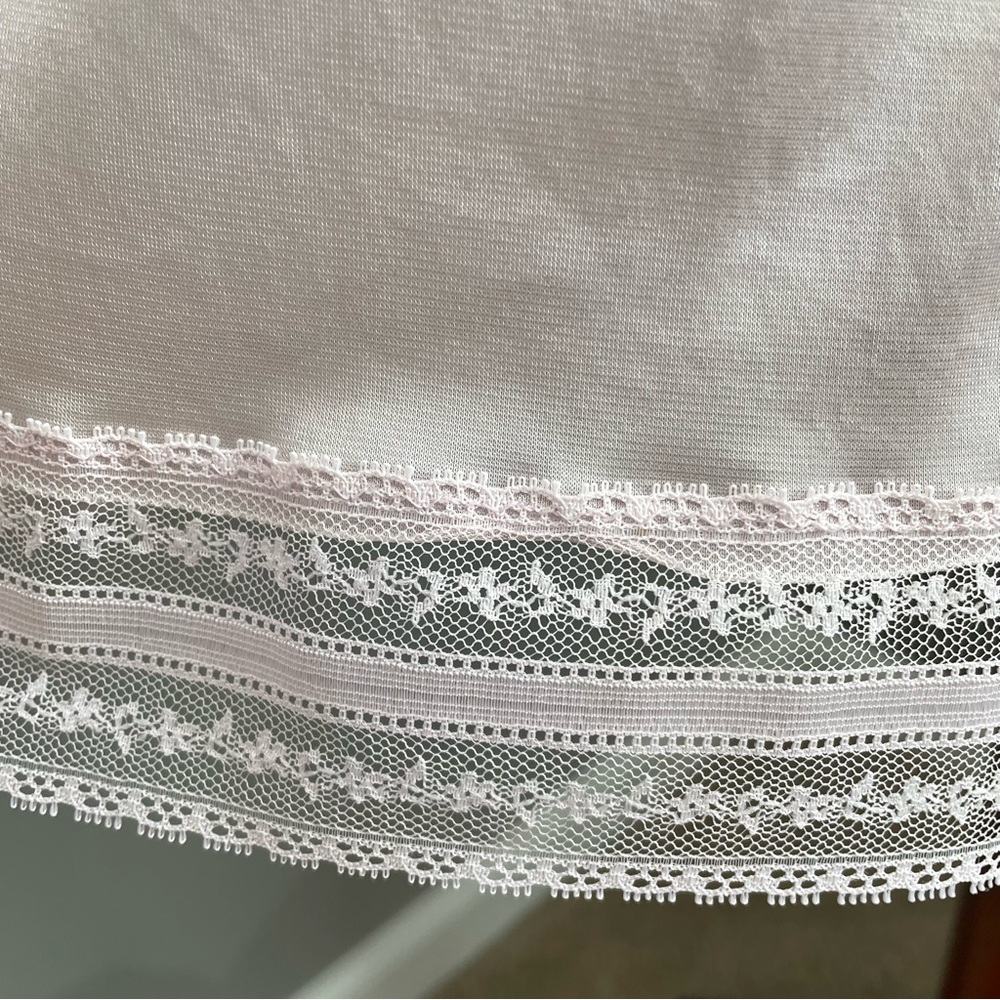Vintage Slip Dress Size 36 M Lilac Pink Lace Details Adjustable Straps Silky - Picture 7 of 13